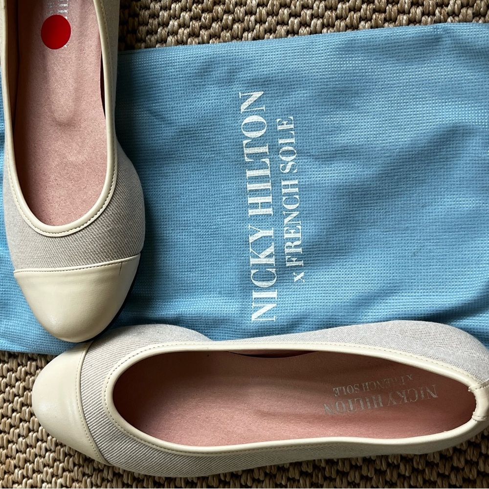 French Sole Beige and Cream Loafers